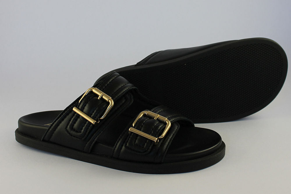 'Jene' Slip-on Sandals in Black