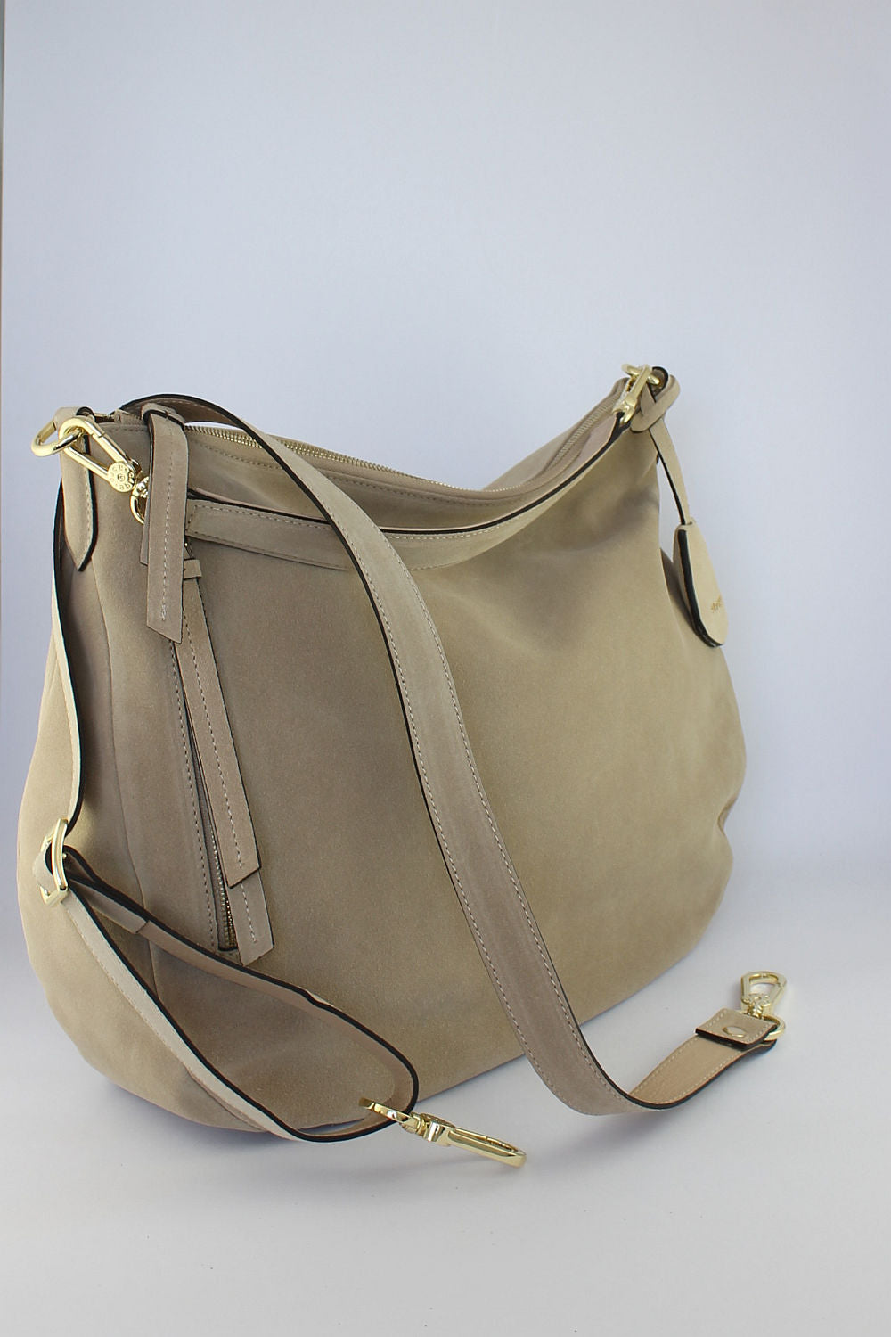'Juna' Suede Hobo in Sand