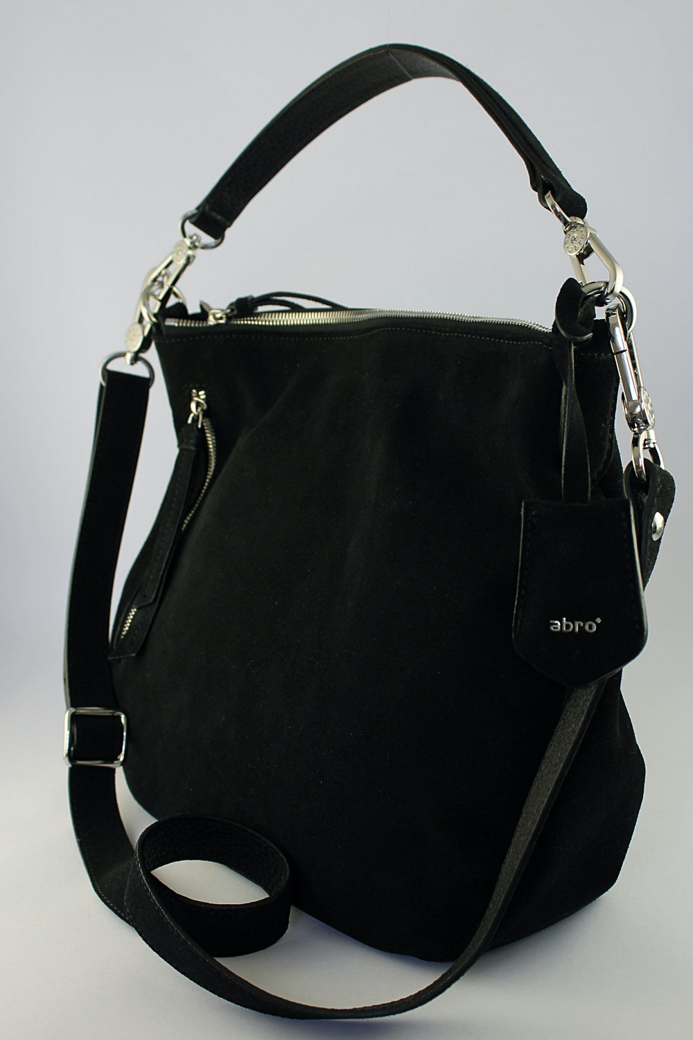 'Juna' Black Suede Hobo