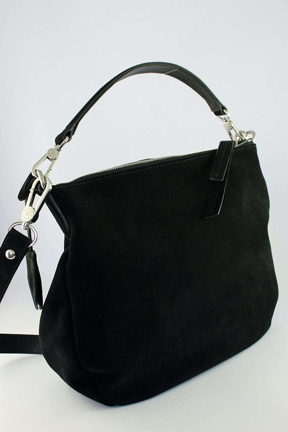 'Juna' Black Suede Hobo