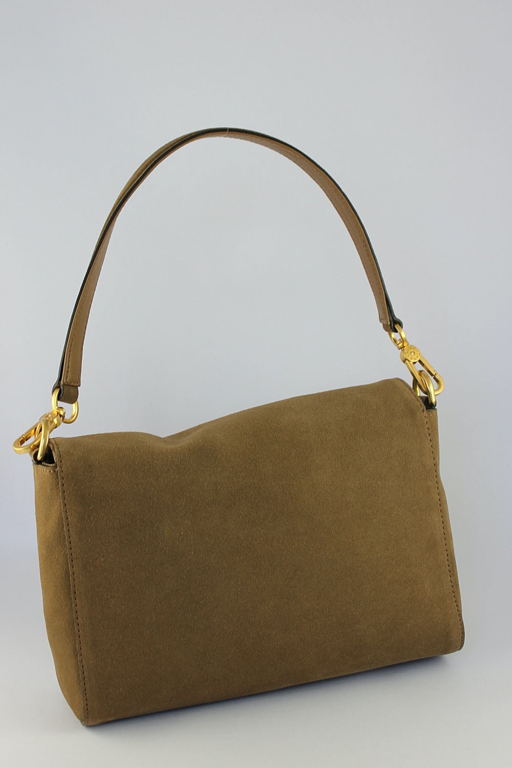 'Temi' Suede Shoulder Bag in Camel