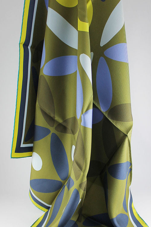 'Helena' Silk Scarf in Olive