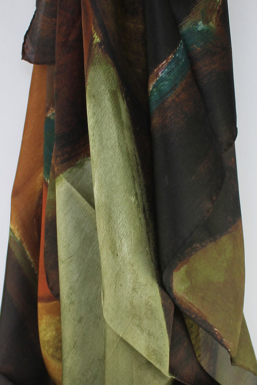 'Carlotta' Silk Satin Warm Autumn Scarf