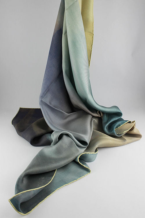 'Alexandra' Silk Scarf in Soft Sky