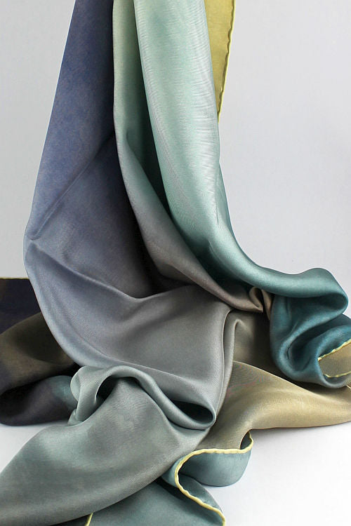 'Alexandra' Silk Scarf in Soft Sky