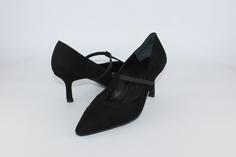Pol Black Suede T-Bar