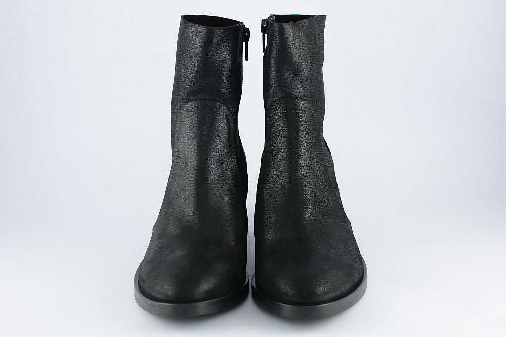 'Valentina' Black Shimmer Suede Ankle Boot