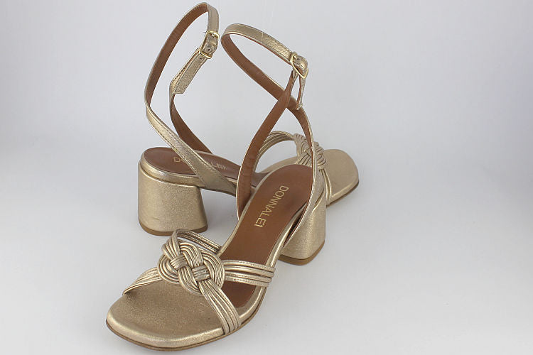 'Minerva' Metallic Sandal in Gold