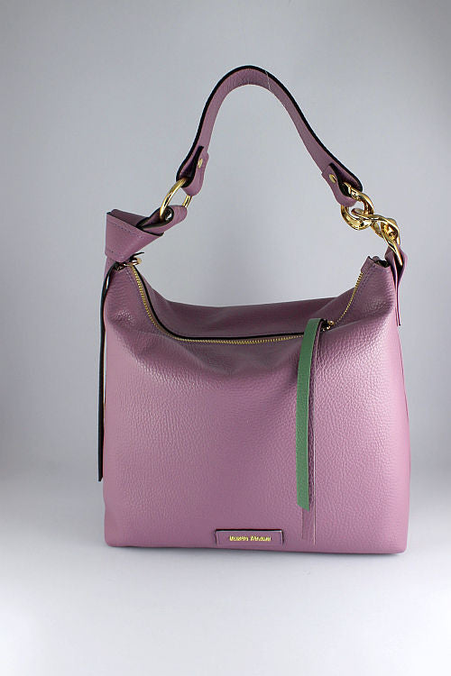'Lisabetta' Leather Bag in Dark Lilac