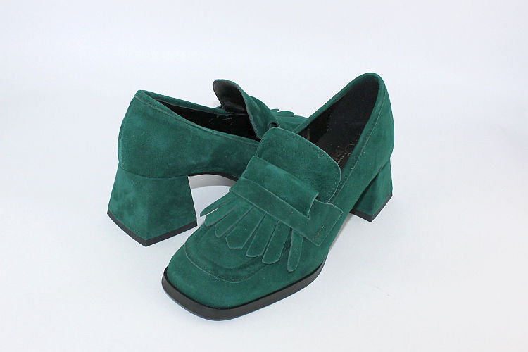 'Antonia' Emerald Green Suede Court