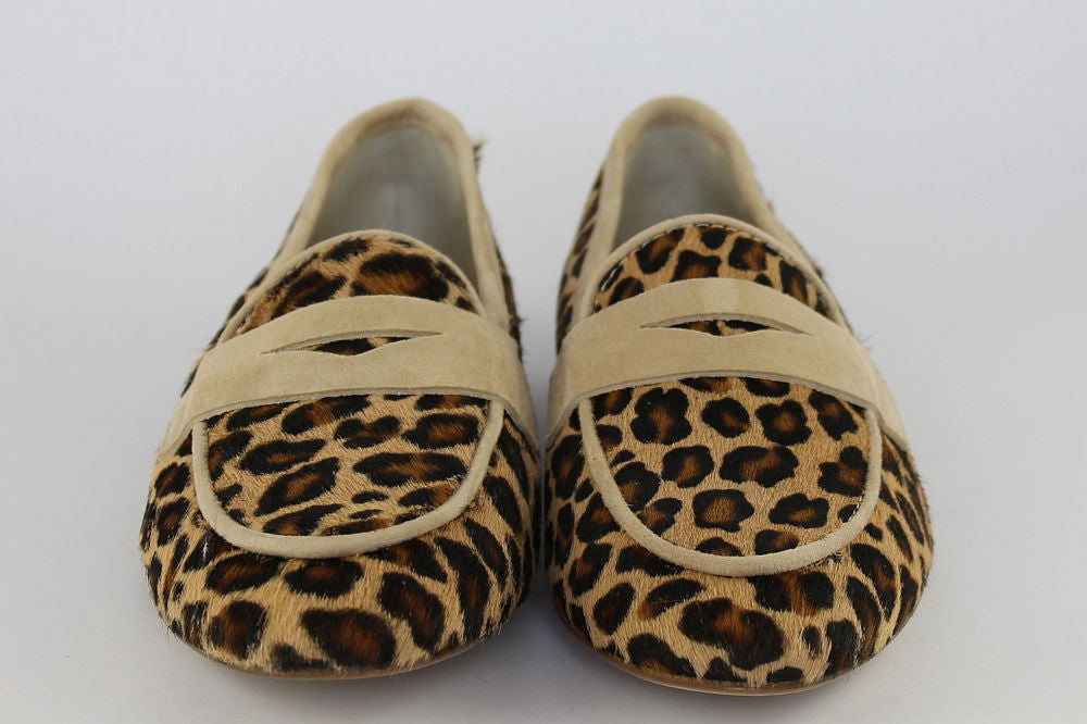 'Iris' Camel & Leopard Penny Loafer