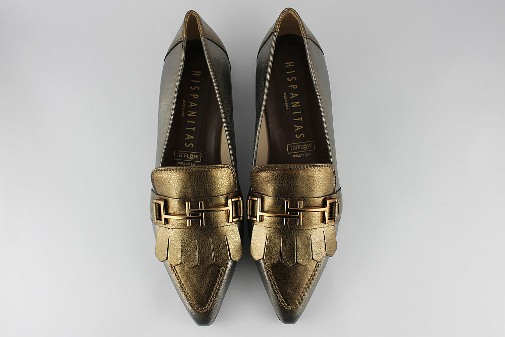 'Dali-Gold' Bronze Pointed Loafer