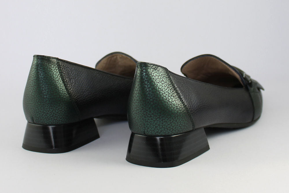 'Dali-Midnight' Blue and Forest Green Pointed Loafer