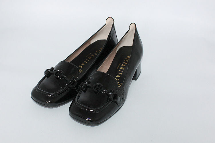 'Erica' Black Patent Court Shoe