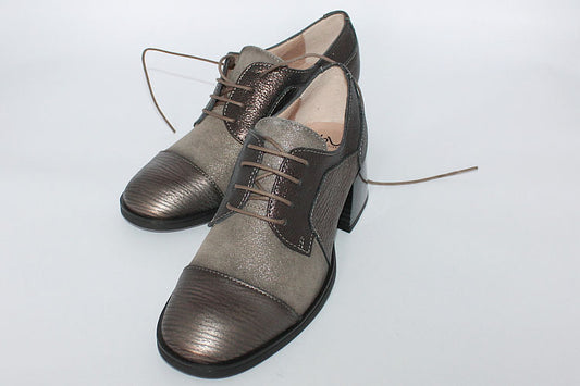 'Cata' Lace-up in Bronze & Aubergine