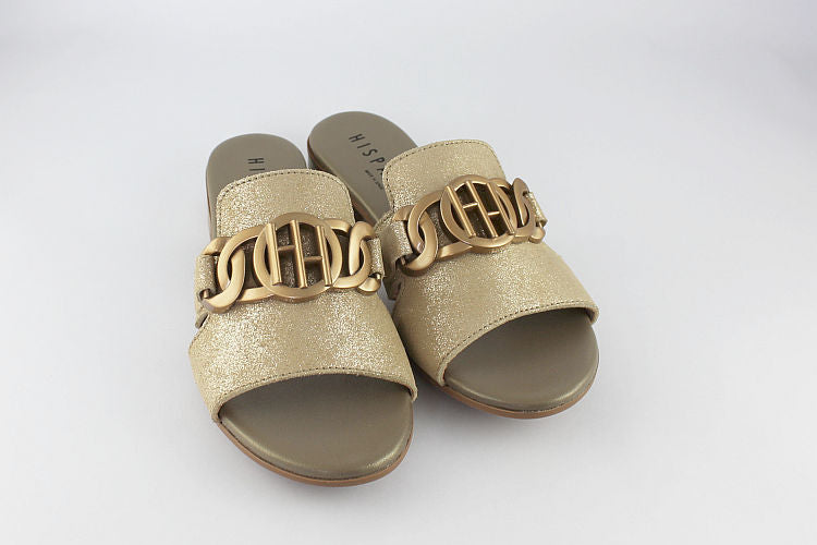 'Santiago' Mule in Gold Shimmer