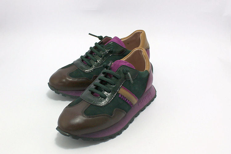 'Rio' in Forest Green & Magenta
