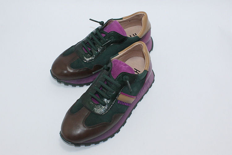 'Rio' in Forest Green & Magenta