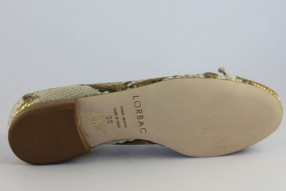 'Bergamo' Snakeskin Print Ballet Pump