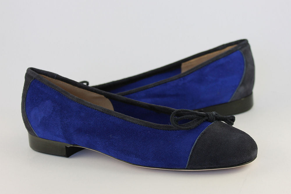 'Sorrento' Cobalt Blue & Navy Ballet Pump