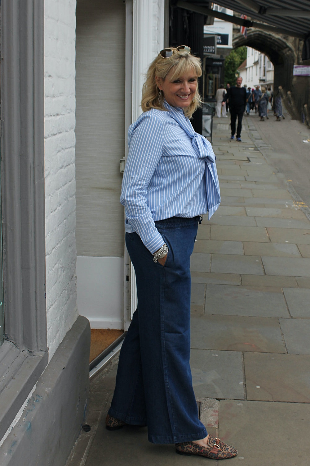 'Florence' Striped Shirt with Tie