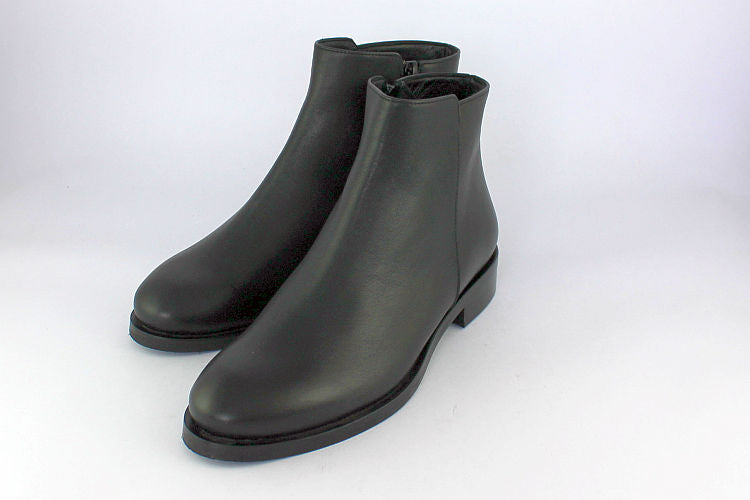 Black Leather Ankle Boot
