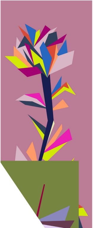 'Collage' Double-Sided in Pink & Olive