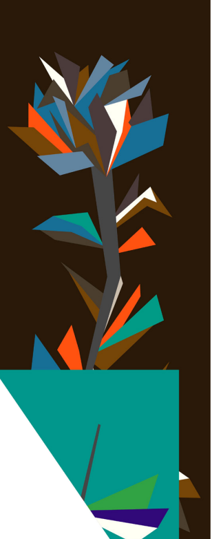 'Collage' Double-Sided in Chocolate & Teal