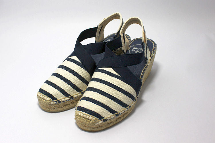 Navy & White 'Tarbes' Espadrille