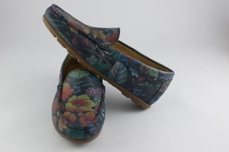 Flores Denim Leather Loafer