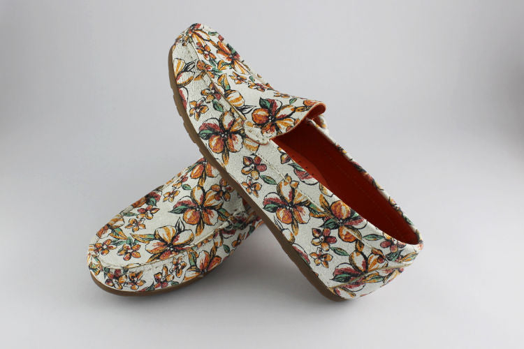 Orange Bloom Leather Loafer