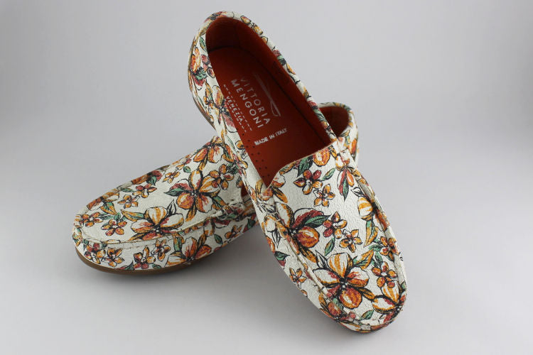 Orange Bloom Leather Loafer