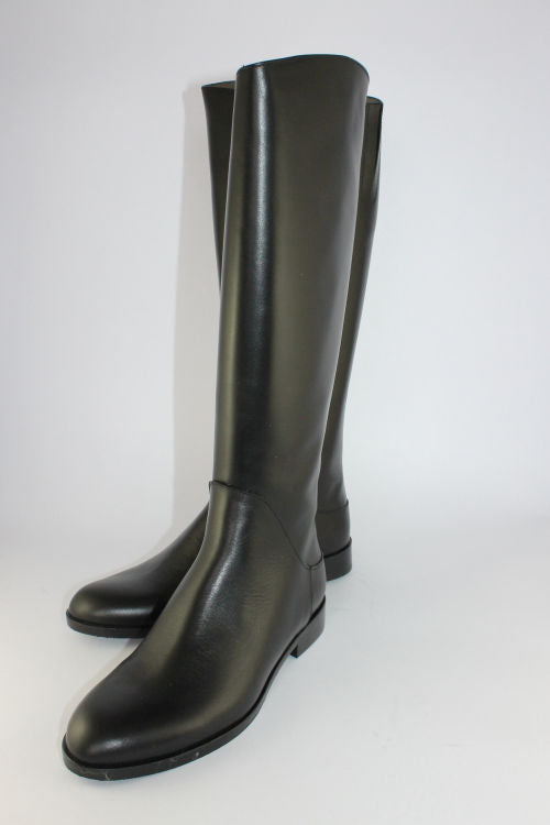 'Alessandra' Black Leather Long Boot