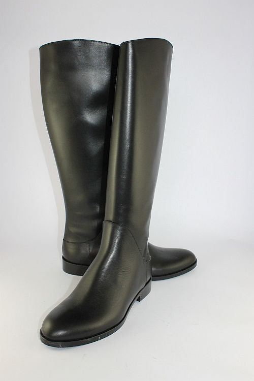'Alessandra' Black Leather Long Boot
