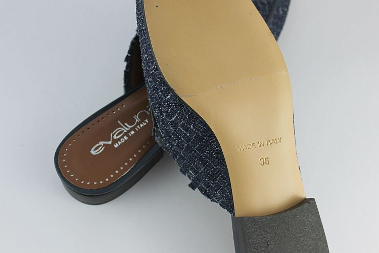 Denim Woven Mule