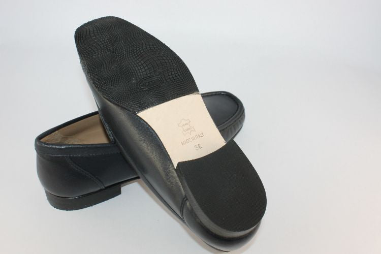 'Evelina' Navy Leather Penny Loafer