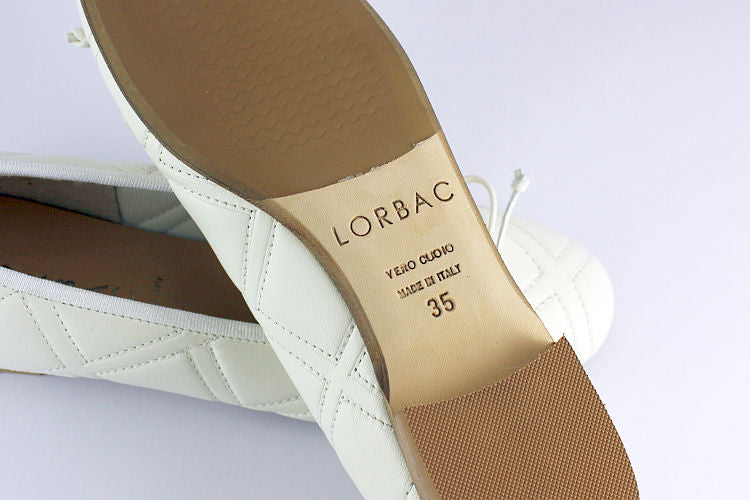 'Lorna' Cream Quilted Ballet Pump