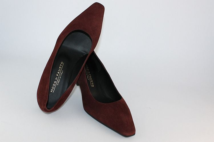 Rust Suede Kitten Heel
