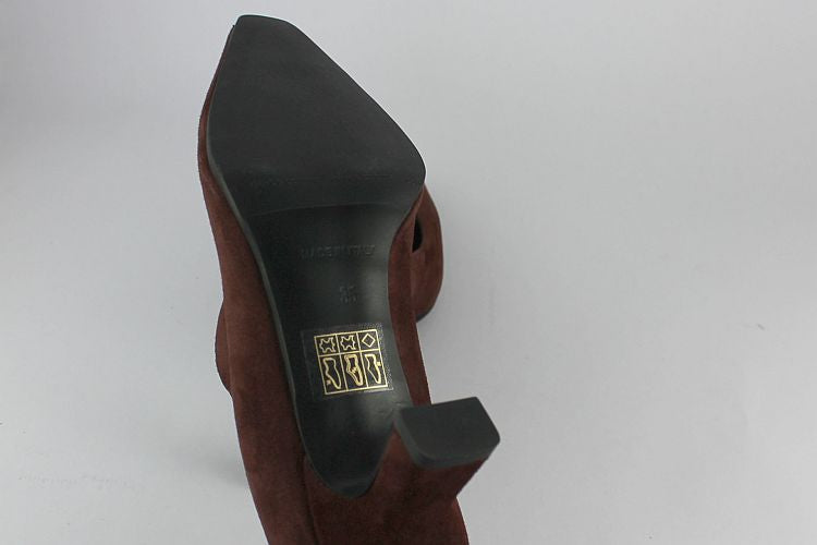Rust Suede Kitten Heel