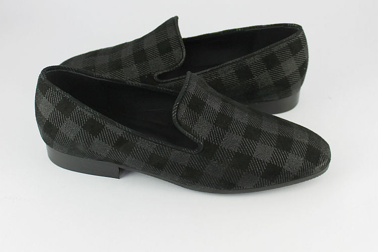 'Maura' Black Check Print Loafer