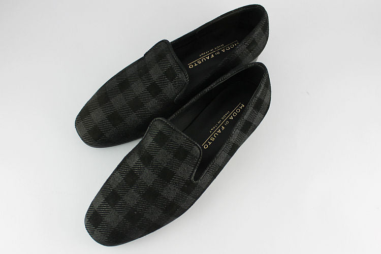 'Maura' Black Check Print Loafer