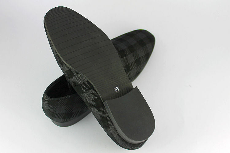 'Maura' Black Check Print Loafer