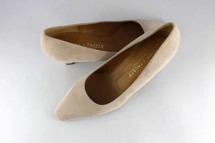 Powder Suede Kitten Heel