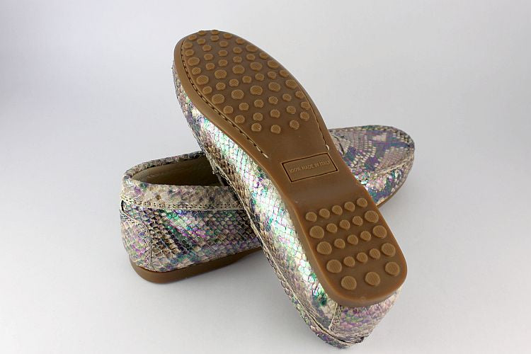 Metallic Snakeskin Loafer