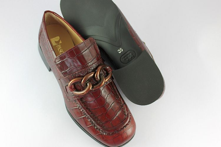 Dark Red Croc Loafer