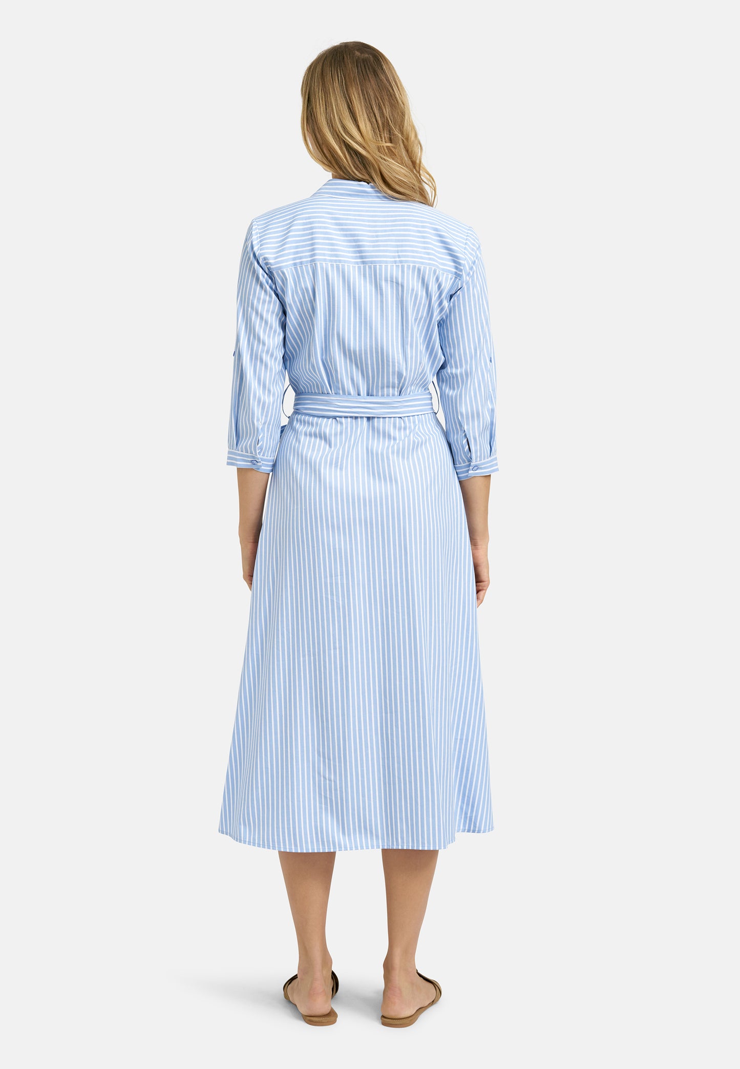'Napa Valley' Shirtdress in Blue Stripe