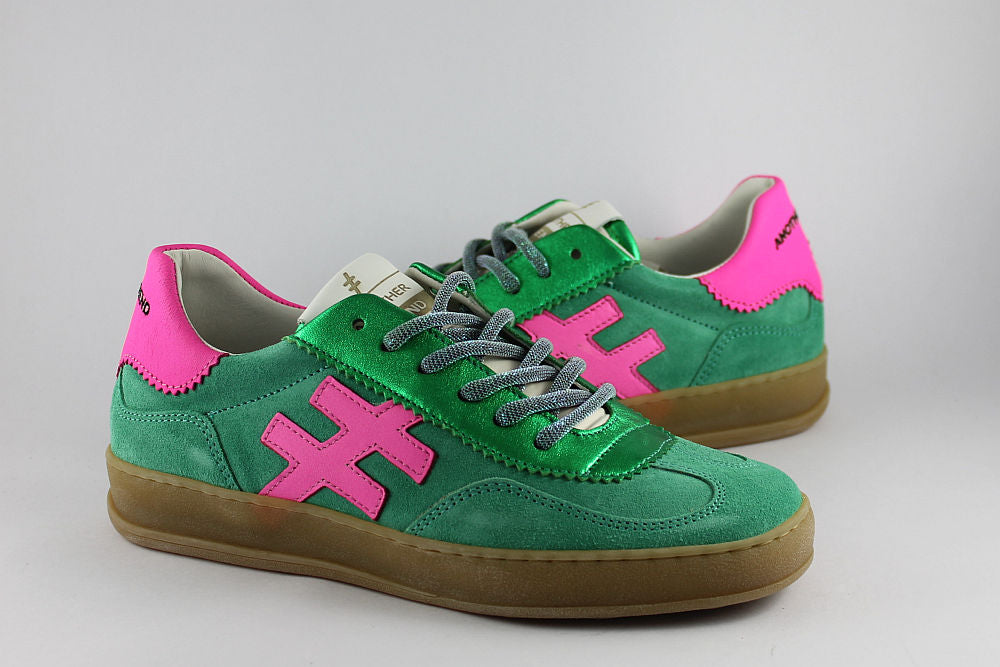 'Iconic II' Multi Green & Pink Trainer