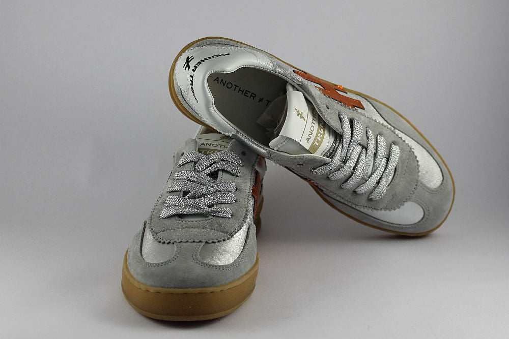 'Iconic II' Silver and Orange Trainer