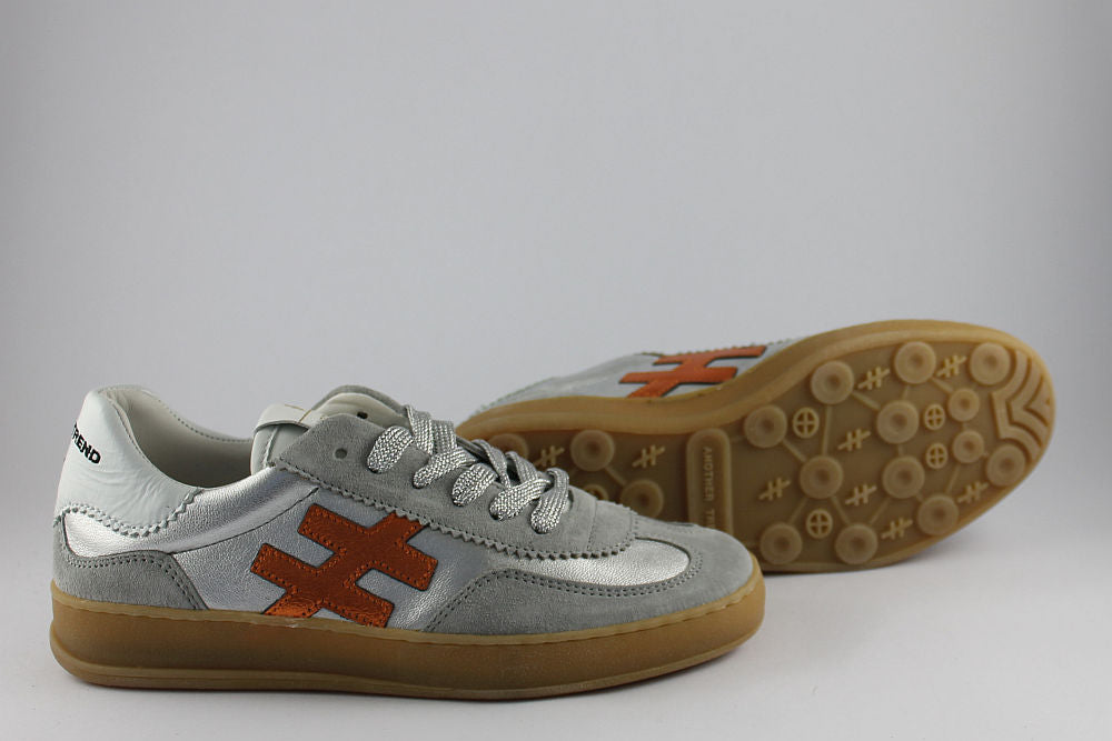 'Iconic II' Silver and Orange Trainer