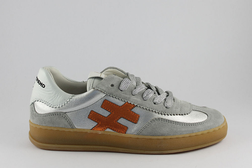 'Iconic II' Silver and Orange Trainer